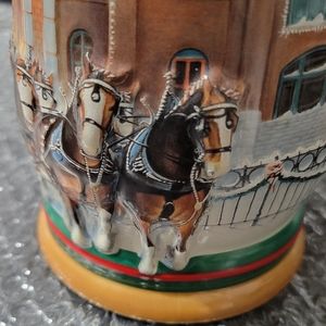1997 Budweiser Clydesdales Stein HOME FOR THE HOLIDAYS Christmas Mug